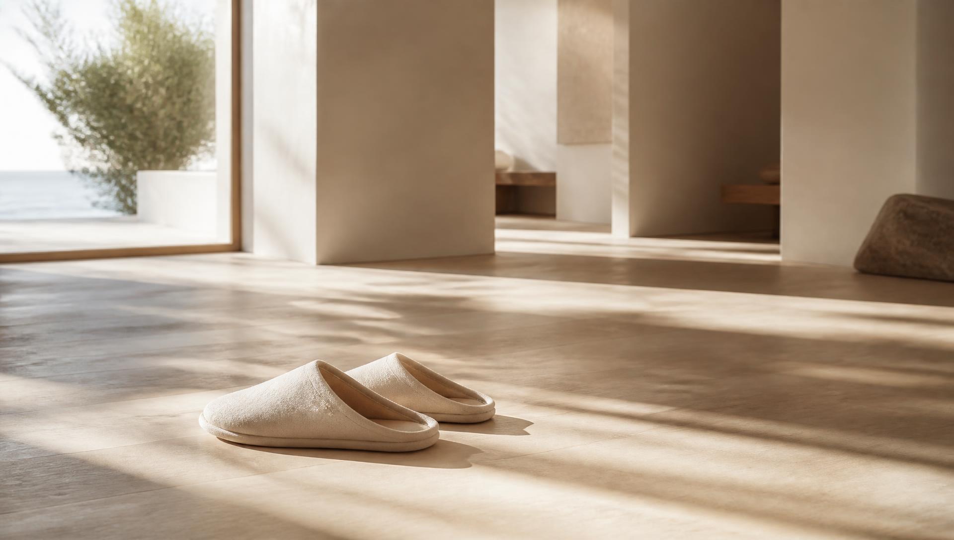 TwoStep campaign — slippers in a sunlit interior